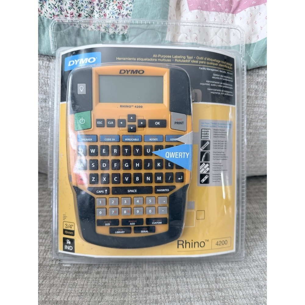 Dymo Rhino 4200 Basic Industrial Handheld Label Maker 1 Line 4 3/50x8 23/50x2